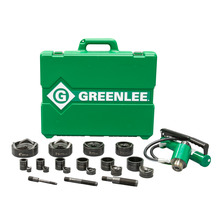 Trousse de défonçage hydraulique 11 tonnes avec pompe manuelle et poinçons ronds standard 1/2" - 4"